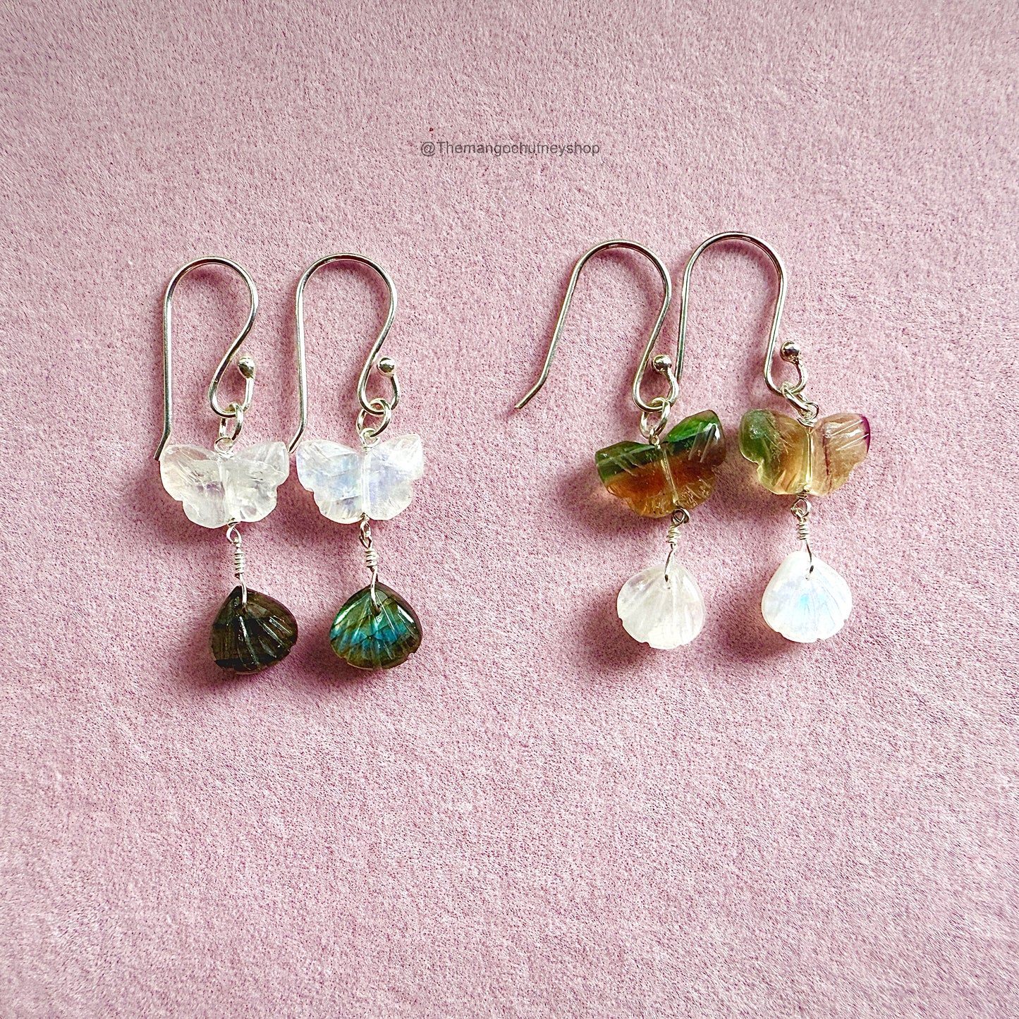 925 Crystal Stone Carving Earrings
