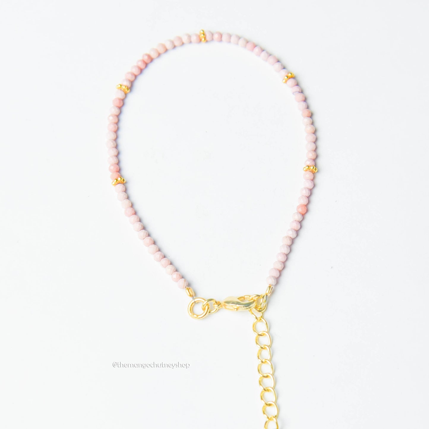 2MM Faceted Cut Natural Crystal Gemstone Adjustable Size Bracelet - TheMangoChutneyShop