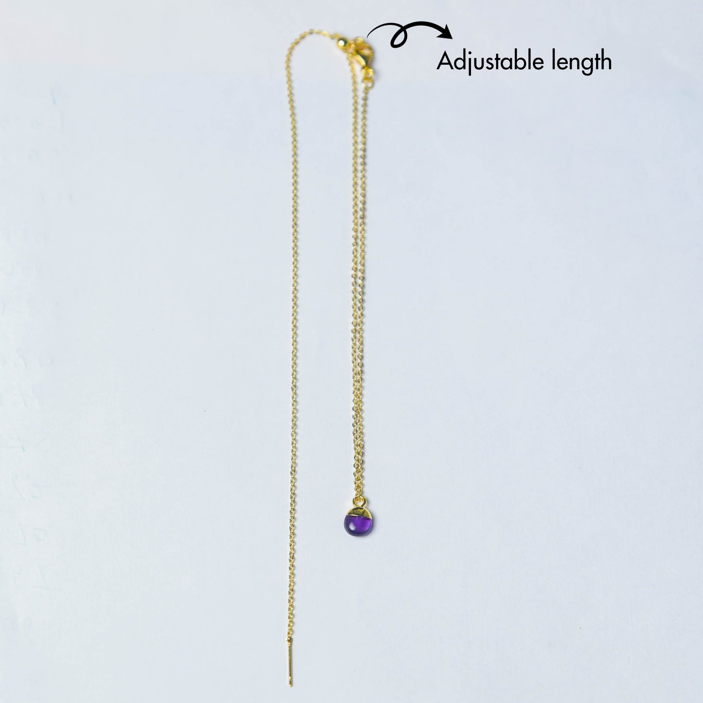 Mini Round Shape Adjustable Length Natural Crystal Stone Necklace - TheMangoChutneyShop