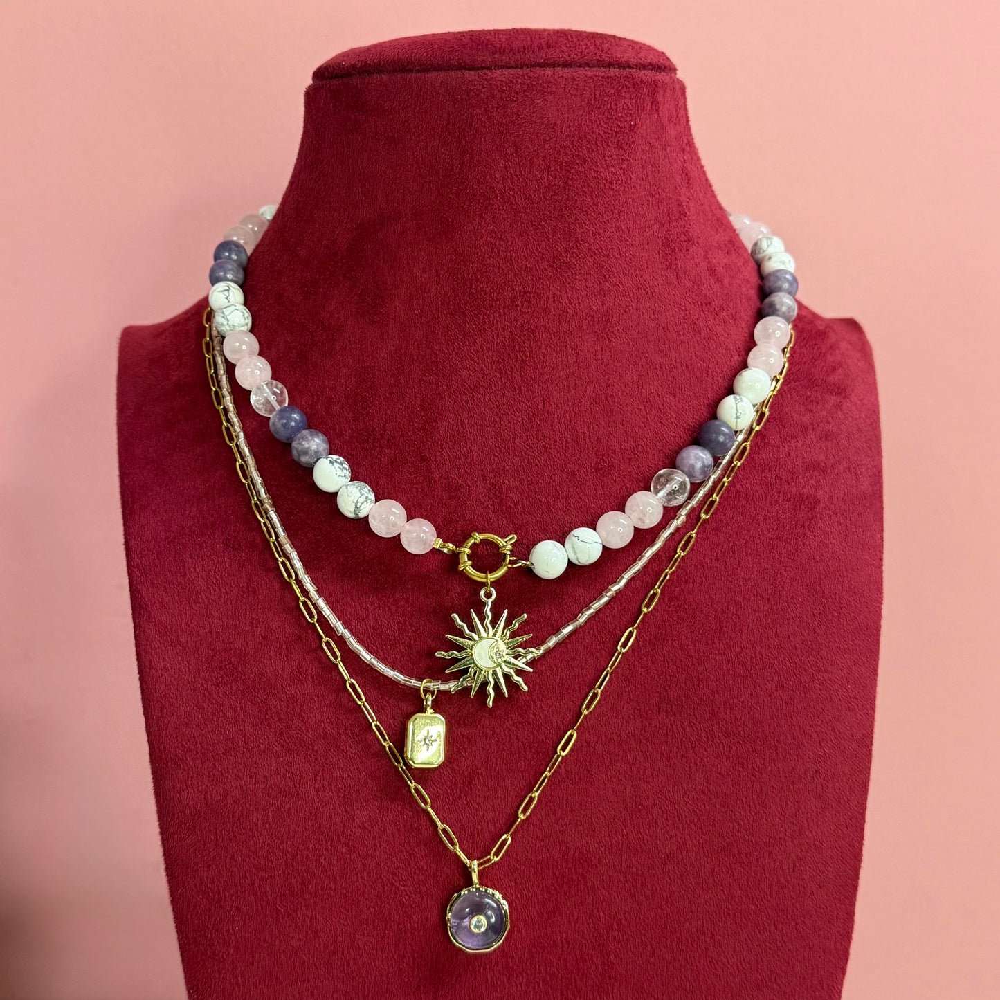 Celestial Crystal Trio - 3 Layer Necklace Set