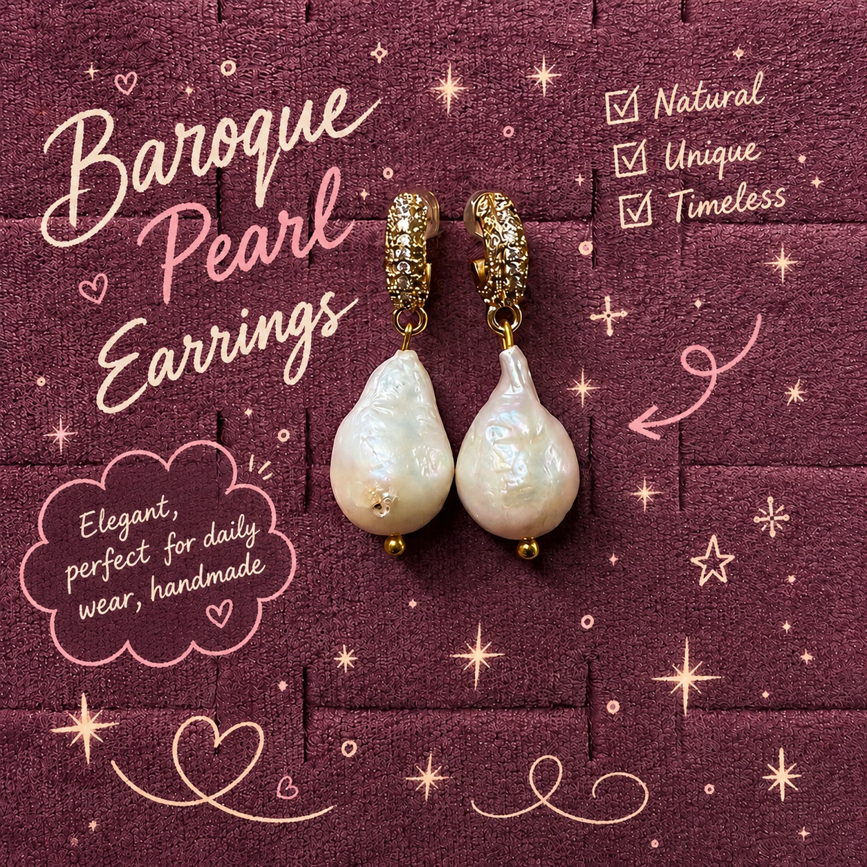 Baroque Cultured Pearl Earrings