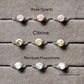 Round Shaped Natural Crystal Rings - 92.5 Sterling Silver Adjustable Size - TheMangoChutneyShop