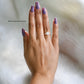 Round Shaped Natural Crystal Rings - 92.5 Sterling Silver Adjustable Size - TheMangoChutneyShop