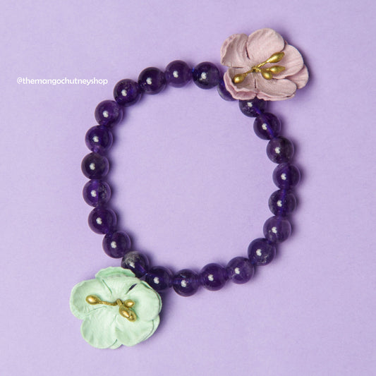 Natural Amethyst 8mm Bracelet With Lab Testing Certificate - TheMangoChutneyShop