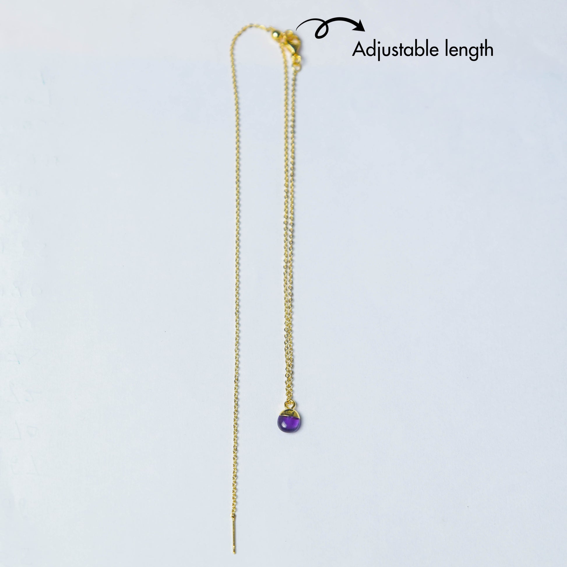 Mini Round Shape Adjustable Length Natural Crystal Stone Necklace - TheMangoChutneyShop