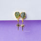 Natural Raw Stone Star Connector Hanging Earrings - TheMangoChutneyShop