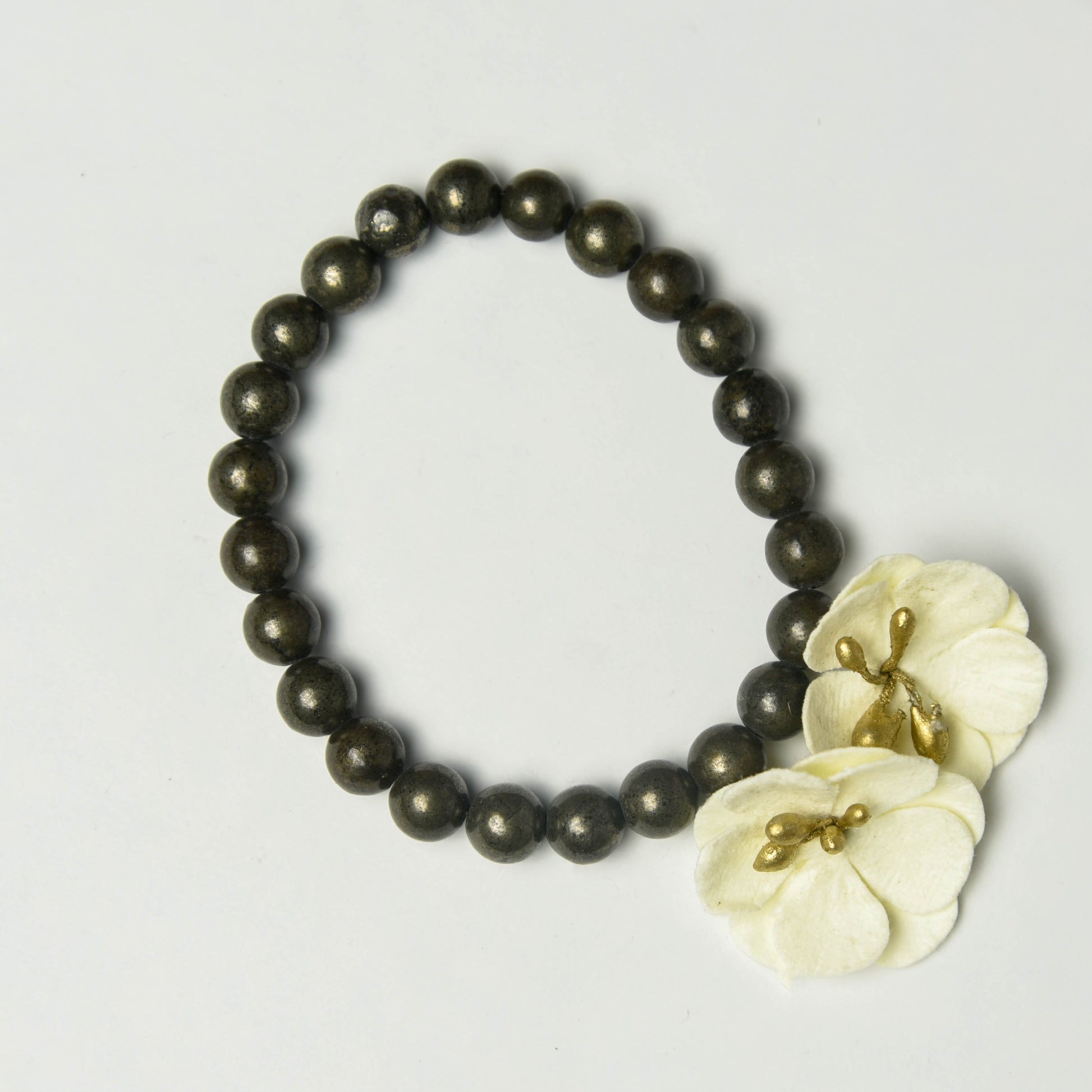 Natural Pyrite 8mm Bracelet With Lab Testing Certificate - TheMangoChutneyShop