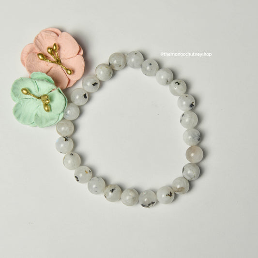 Natural Rainbow Moonstone 8mm Bracelet With Lab Testing Certificate - TheMangoChutneyShop
