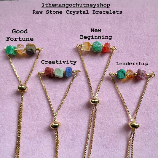 Raw Stone Crystal Bracelets - TheMangoChutneyShop