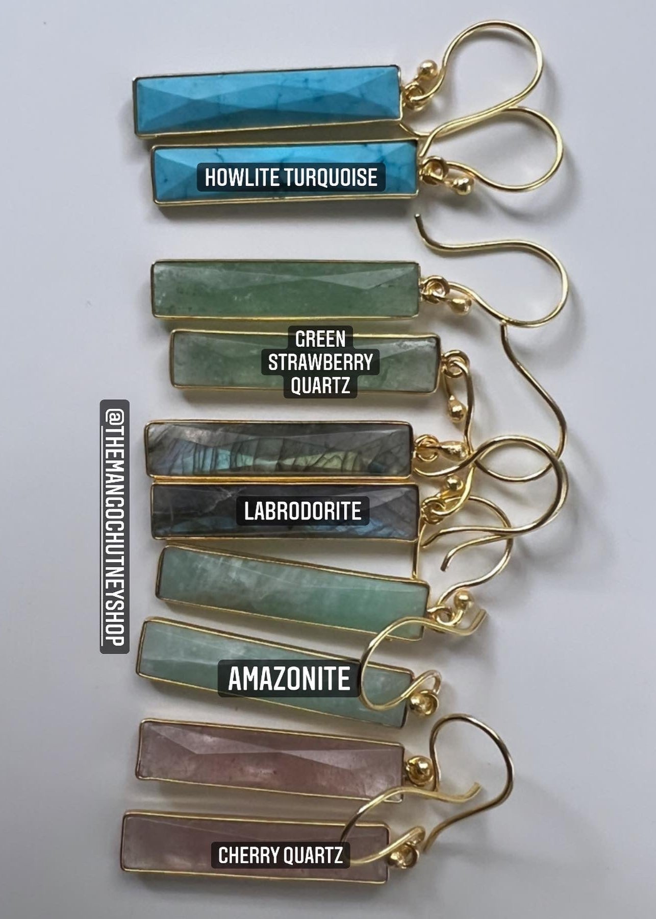 Rectangular Crystal Earrings - TheMangoChutneyShop