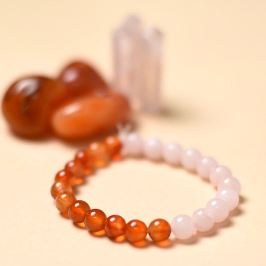 Love+Confidence Bracelet – Rose Quartz & Carnelian - TheMangoChutneyShop