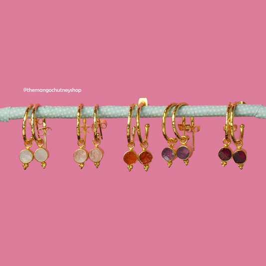 Crystal Mini Hoops Earrings - TheMangoChutneyShop